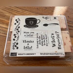 Stampin Up 1999 What's Brewin' Rubber Stamps Lot of 9 Coffee Latte Tea Bean